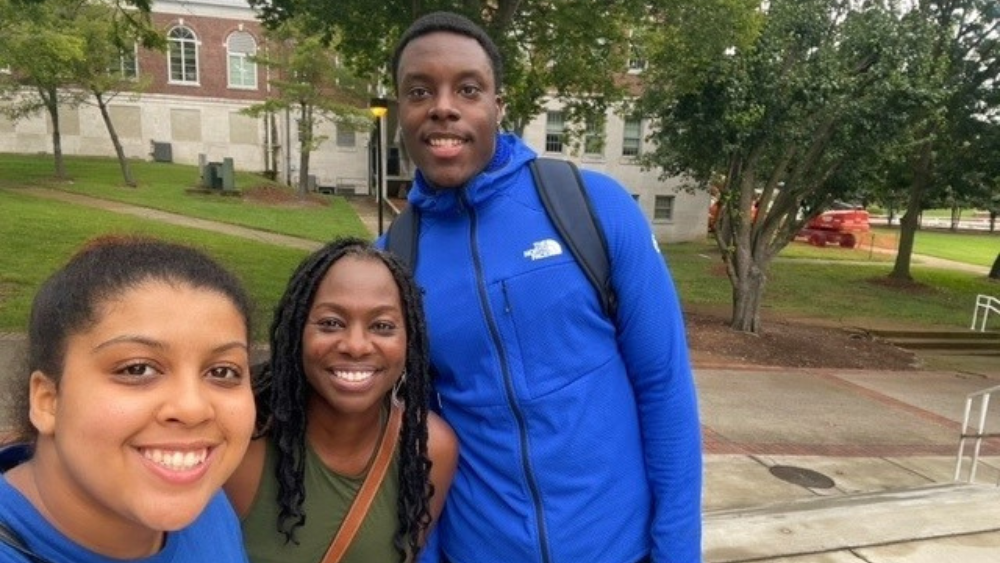 FOSSI Scholars Ryan Johnson and Walter Howell with Cabot’s Bridget Ray-Canada (middle) on campus at Tennessee State University.
