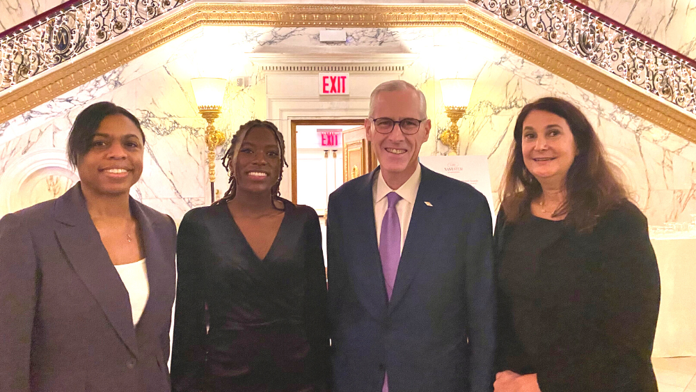 From left to right: Kimberly White, Karis Lewis,  Jim Fitterling, Lisa Lanzkowsky